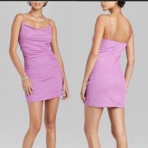 WILD Fable Women's Sleeveless Mesh Bodycon Mini Dress Vibrant Purple Size M NWT